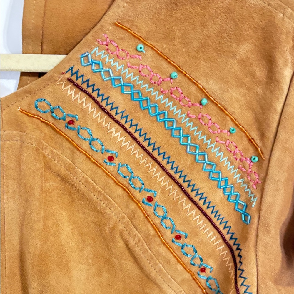 DOUBLE D RANCH leather top with embroidery - Picture 2 of 5